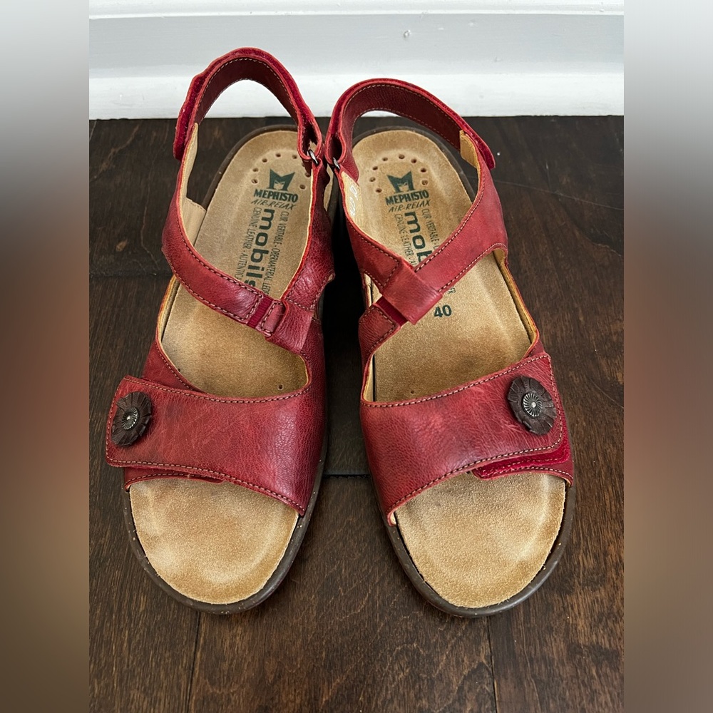 Mephisto Mobils Air Relax Sandals leather red 40 - Picture 3 of 6
